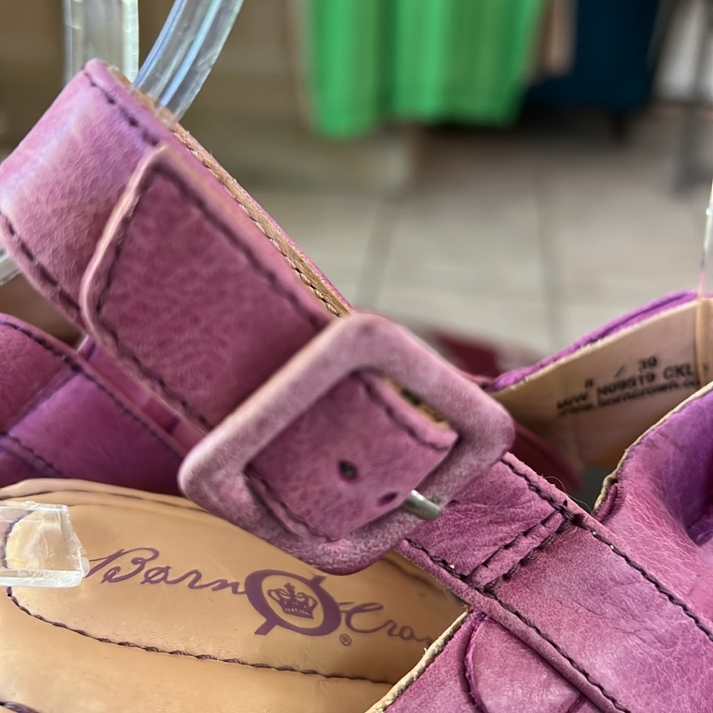 Born Crown Platform Cork and Leather Sandals in Violet Pink Sz 8 - Picture 13 of 14